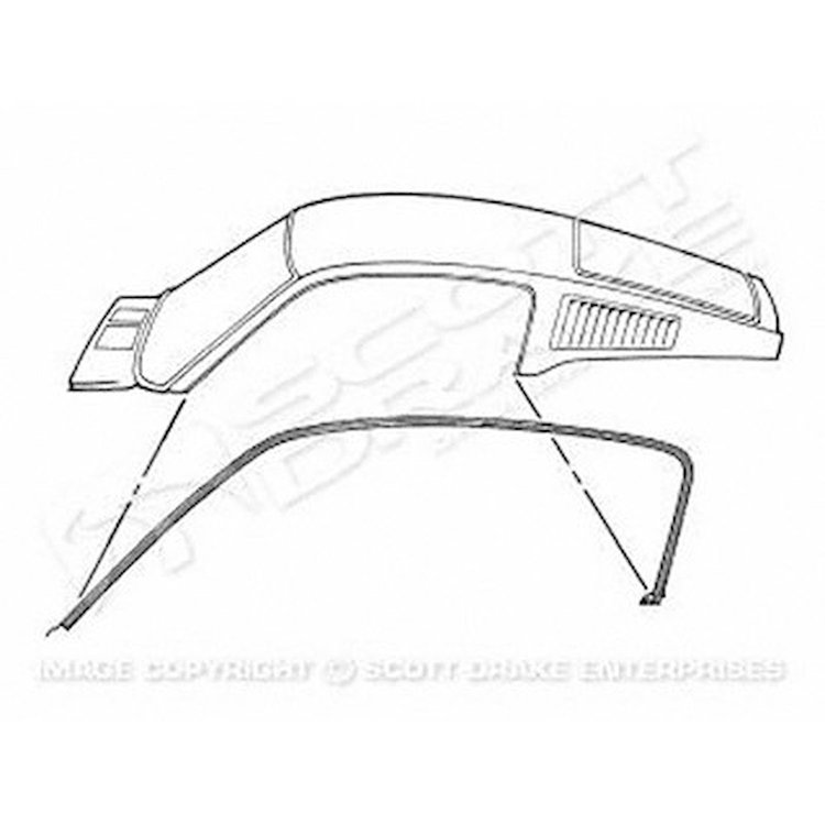GMK3021537672P Left/Driver Side/Right/Passenger Side Pair Roof Rail Weatherstrips for 1967-1968 Ford Mustang Fastback