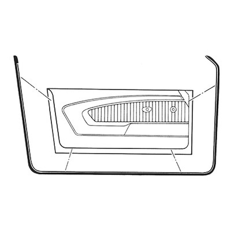 GMK302342571P Left/Driver Side/Right/Passenger Side Pair Door Weatherstrips for 1971-1973 Ford Mustang