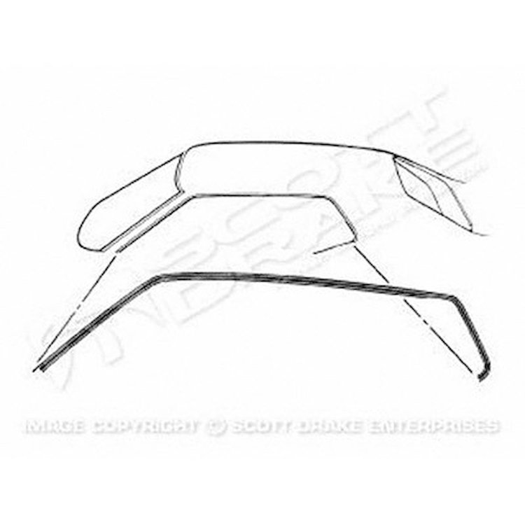 GMK3023537711P Left/Driver Side/Right/Passenger Side Pair Roof Rail Weatherstrips for 1971-1973 Ford Mustang