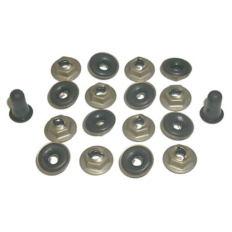 GMK4012250721S Hood Eyebrow Molding Hardware Kit for 1972 Chevy Nova [18 Pieces]