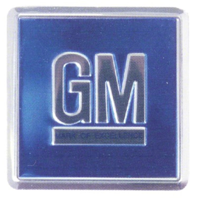 GMK4012453681 Blue 'Gm' Door Jamb Decal for 1968-1970 All Gm Cars
