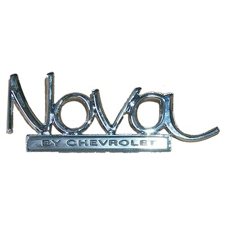 GMK401270269 Chevy Nova By Chevrolet' Trunk Lid Emblem for 1969-1972 Chevy Nova