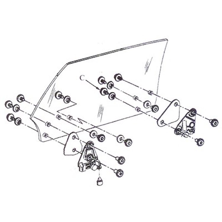 GMK4020435681S Left/Driver Side/Right/Passenger Side Door Glass Mounting Kit