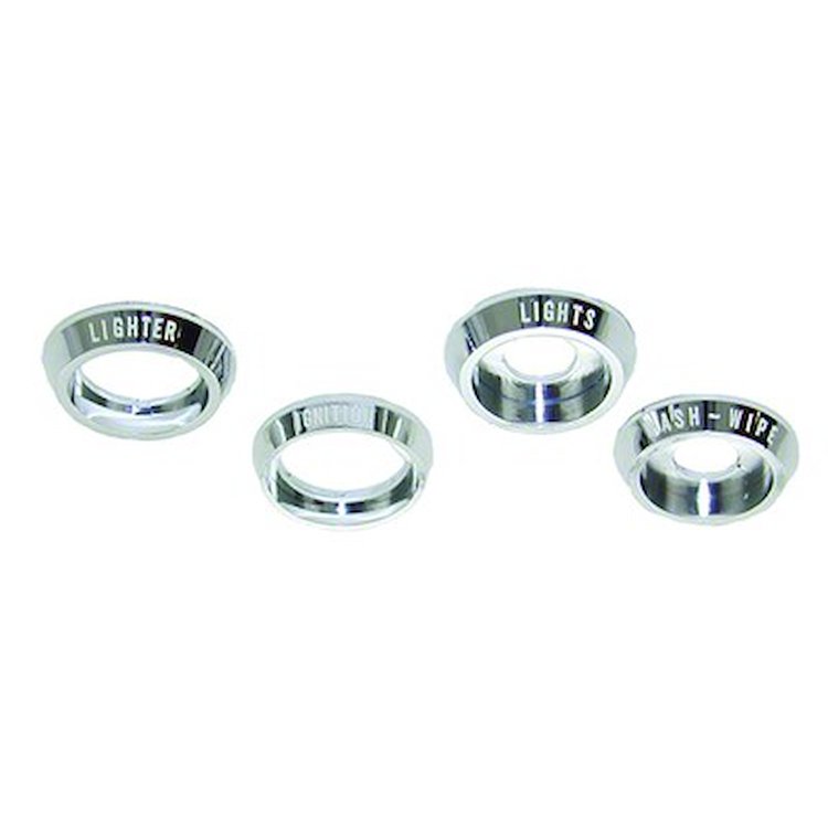 GMK4020523683S Dash Knob Bezel Set 1968 Camaro, Pontiac Firebird Set Of 4 Bezel With Lettering