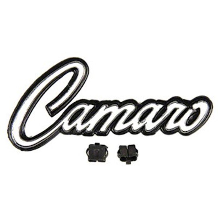 GMK4020524681 Glove Box Emblem 1968 'Camaro' With Mounting Clips