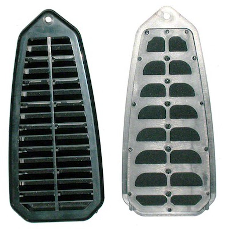 GMK402061268 Door Jamb Vent Louver 1968-1969 Camaro, Pontiac Firebird Body 64-1967 El Camino Includes Flap & Back