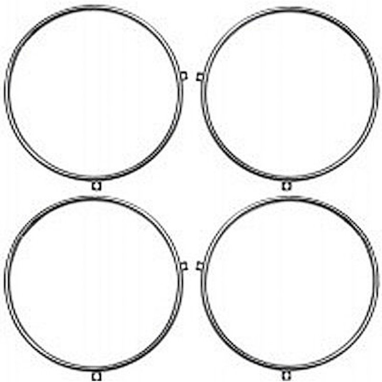 GMK404106258S All 1958-1966 4-Headlamp Systems [4-Piece Set] Headlamp Retaining Ring Set