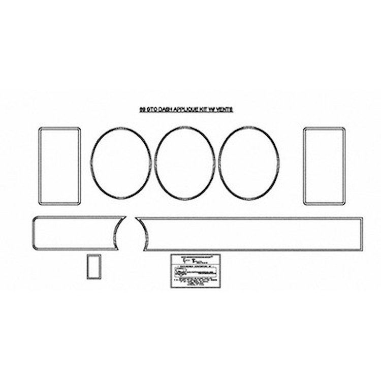 GMK4332523691AS Instrument Bezel Applique Kit 69 GTO Lemans Tempest 8 Pieces