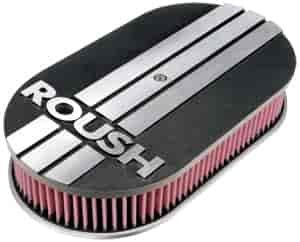 Oval Air Cleaner - Black Finish Finned