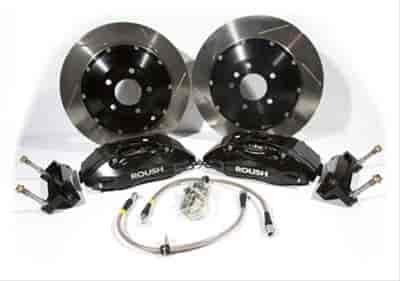 Brake Kit Front Black 4 Piston 2pc Rotors