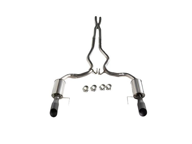 422092-BLK Cat-Back Exhaust System for 2015-2017 Ford Mustang 5.0L V8 [Black Tips]