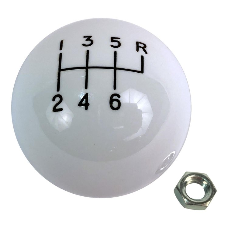 Classic style 6 speed shift knob black 3/8"-16 thread w/locknut