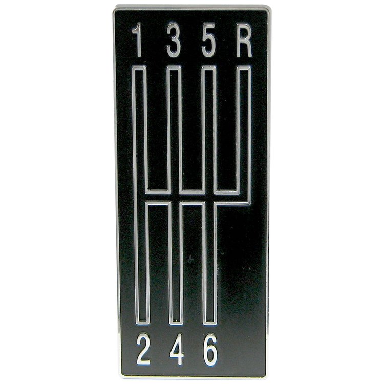6 Speed shift pattern plate 1968 1969 Camaro with console OE look and quality