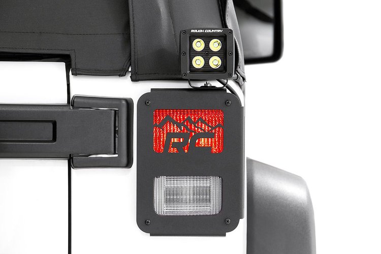 1078 Wrangler JK Tail Light Covers - Mountain Design (Pair)