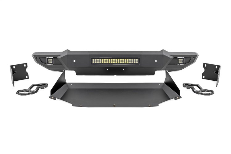 10808ATH LED Front Bumper; w/Skid Plate; Tow Hook;