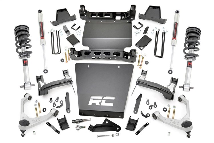 11640 Suspension Lift Kit w/Shocks; 7 in. Lift; Stamped Steel LCA; Forged UCA; Bracket; M1 Strut; w/M1 Rear Shocks;