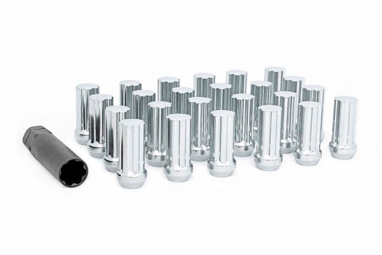 121524CH Wheel Installation Kit; M12x1.5; Crome; Lug Nut Set; Incl. Socket Key; Set Of 24;