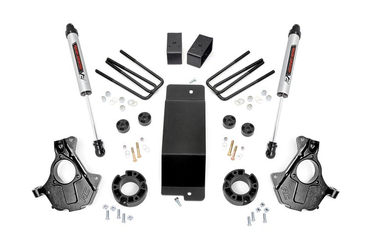 12470 3.5in GM Susp Lift, Knuckle Kit w/V2 Monotube (14-18 1500 PU 4WD, Cast Steel)