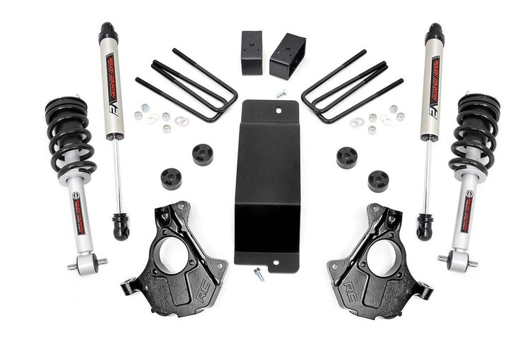 12471 3.5in GM Susp Lft, Knuckle Kit w/Strts 7 V2 M-tube (14-18 1500 PU 4WD, Cst Stl)