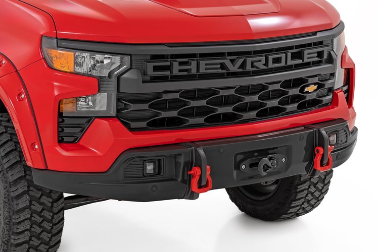 Front FXS Bumper with Fog Lights and 12000S Winch Fits Select 2023-2026 Chevrolet Silverado 1500