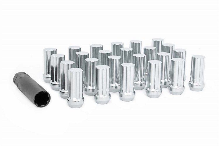 142024CH Wheel Installation Kit; Lug Nut Set; M14x2.0; Set Of 24; Chrome;