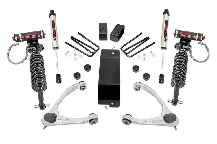 19457 Suspension Lift Kit w/Shock; 3.5 in. Lift; Incl. Upper Control Arms; Vertex; w/V2 Shocks;