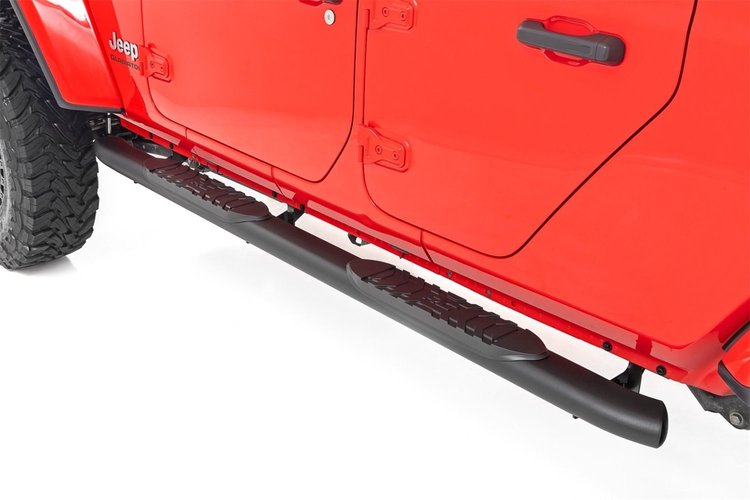 21015 Oval Nerf Step Bar; Black; 4.5 in.;