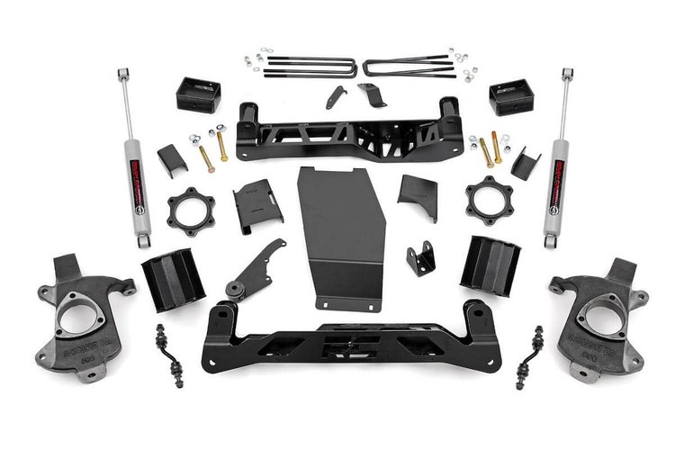 22431 5in GM Suspension Lift Kit w/N3 (14-18 1500 PU 4WD, Aluminum/Stamped Steel)