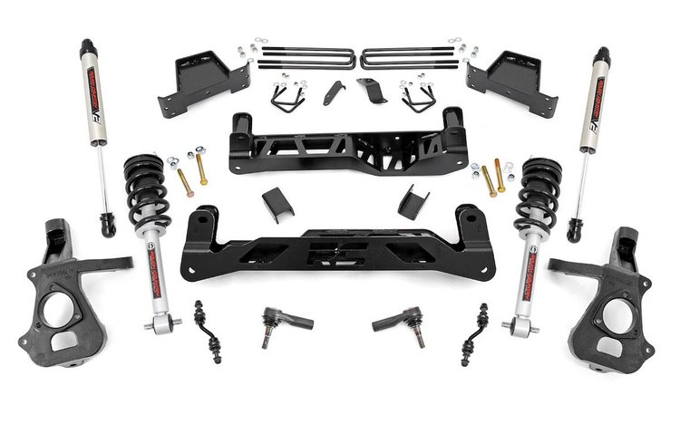 23771 7in GM Suspension Lift Kit, Lifted Struts and V2 (14-18 1500 PU 2WD, CastSteel)