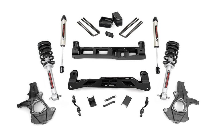 24871 5in GM Susp Lift Kit w/V2 Shks and Struts (14-18 1500 PU 2WD, Alum/Stmpd Steel)
