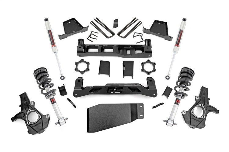 26440 Suspension Lift Kit w/Shocks; 7.5 in. Lift; Incl. Lifted Knucles; Front/Rear Crossmembers; Upper Strut Spacers; M1 Struts
