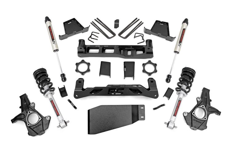 26471 7.5in GM Suspension Lift Kit, Lifted Struts and V2 Shocks (07-13 1500 PU)
