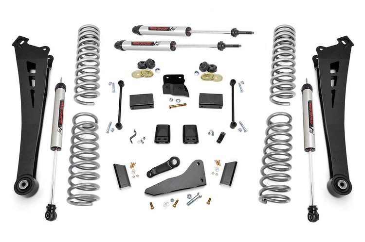 36870 5in Ram Suspension Lift Kit Dual Rate Coil Springs Radius Arms and V2 Shocks
