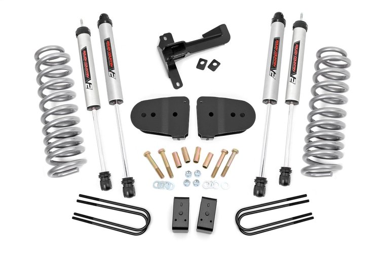 43670 Suspension Lift Kit w/V2 Shocks; 3 in. Lift; V2 Shocks; Front Diesel Coils;