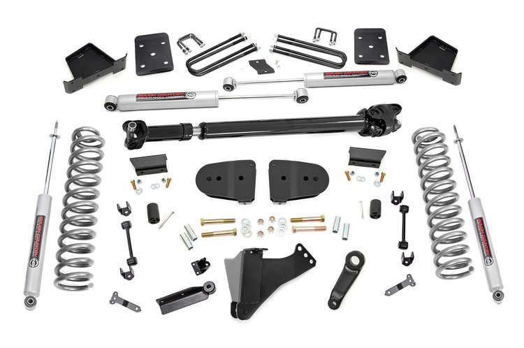 44131 Suspension Lift Kit w/Shocks; 6 in. Lift; Incl. Factory Rear Overload Springs; Front Driveshaft; Premium N3 Shocks;