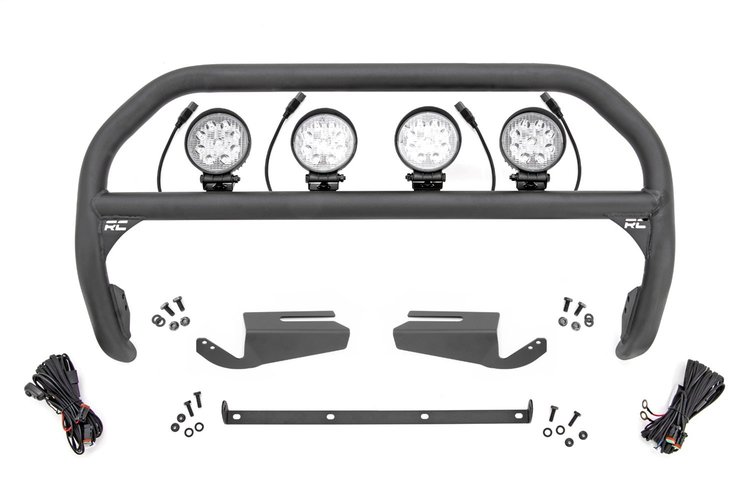 51104 Nudge Bar, 4 in. Round Led (x4), OE Modular Steel, Fits Select Ford Bronco