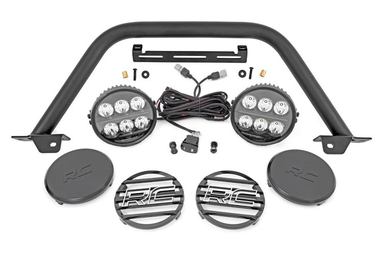 51113 Safari Bar, 6.5 in. Round LED, OE Modular Steel, Fits Select Ford Bronco