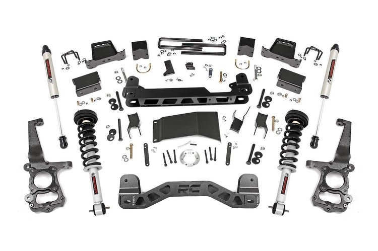 55771 6in Ford Suspension Lift Kit, Lifted Struts and V2 Shocks (15-20 F-150 4WD)