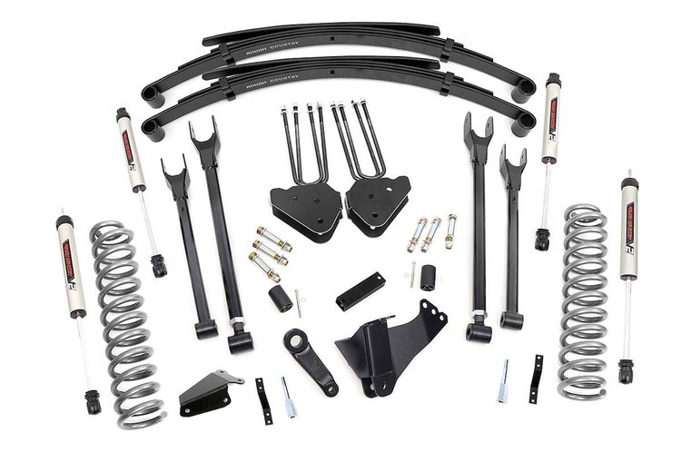 58370 6in Ford 4-Link Suspension Lift System w/V2 Shocks (05-07 F-250/350 4WD)