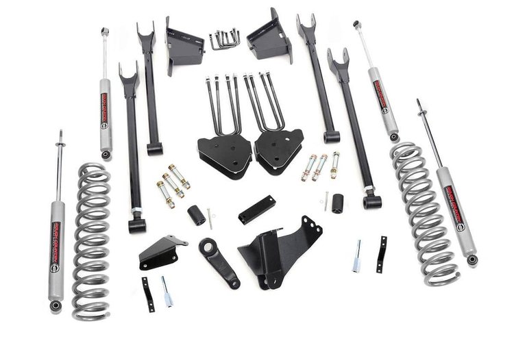 591.20 8 in. Lift Kit, 4 Link, RR Blocks, Ford Super Duty 4WD (05-07)