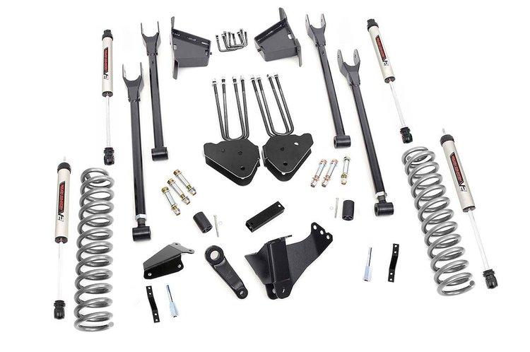 59170 8in Ford 4-Link Suspension Lift Kit w/V2 Shocks (05-07 F-250/350 4WD, Diesel)