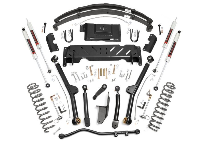 61740 4.5 in. Lift Kit, Long Arm, RR Leafs, NP242, M1, Jeep Cherokee XJ (84-01)