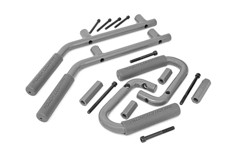 6503GRAY Jeep Solid Steel Grab Handle Set (07-18 Wrangler JK, Gray)