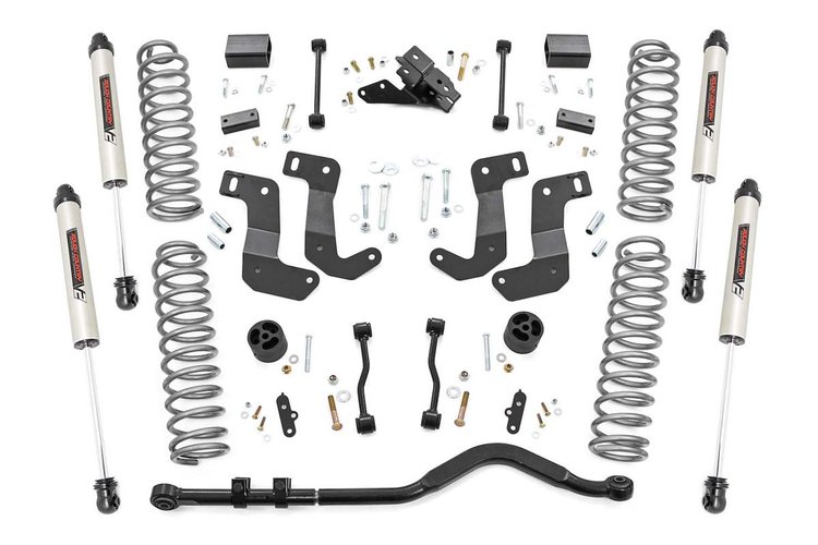 66870 3.5in Jeep Suspension Lift Kit, Control Arm Drop & V2 Shocks (18-20 Wrangler JL)