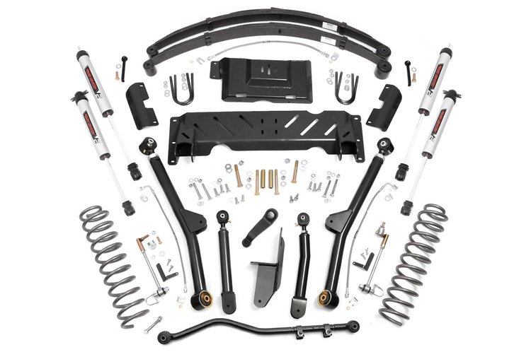 68670 4.5 in. Lift Kit, Long Arm, RR Leafs, V2, Jeep Cherokee XJ 4WD (84-01)
