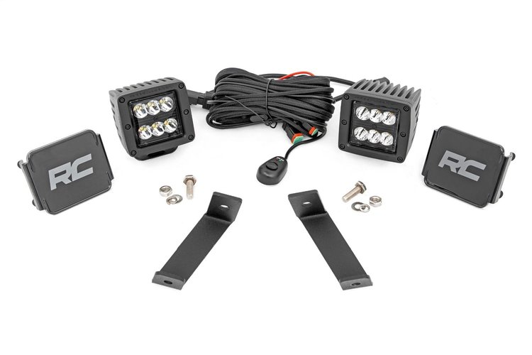 70078 LED Lower Windshield Ditch Kit; 2 in.; Black Series w/Spot Beam;