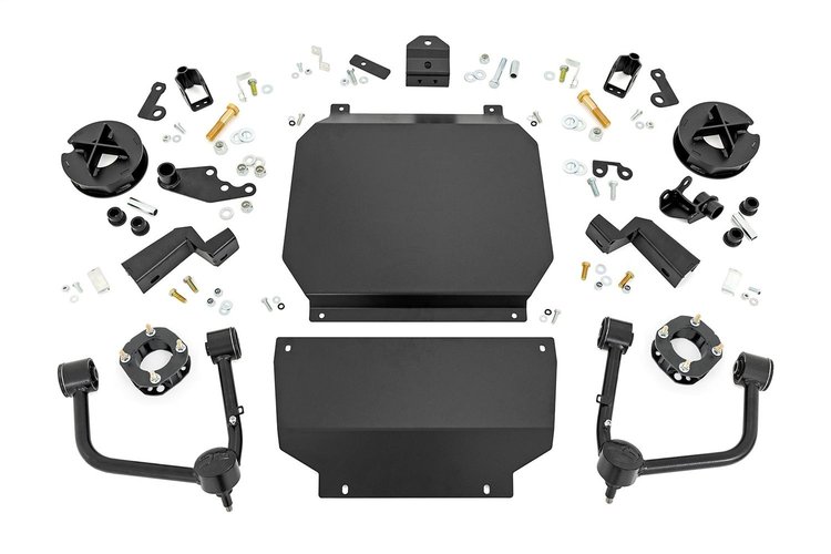 70300 Suspension Lift Kit; 3.5 in. Lift; 2 Upper Control Arms; 2 Strut Spacers Skid Plate; 2 Differential Spacers; 4 Bumpstop Sp