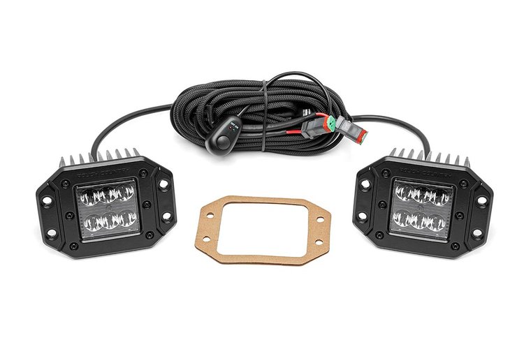 70803BL 2-inch Flush Mount Black Series CREE LED Square Lights (Pair)