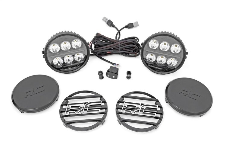 70805 Black-Series LED Light Pair, Amber DRL, 6.5 in., Round