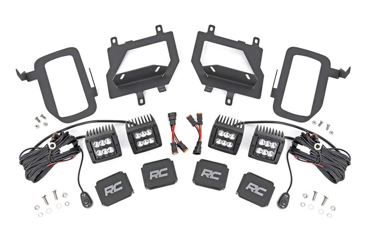 70832 Ford LED Fog Light Kit; Black Series w/ Spot Beam (15-17 F-150)